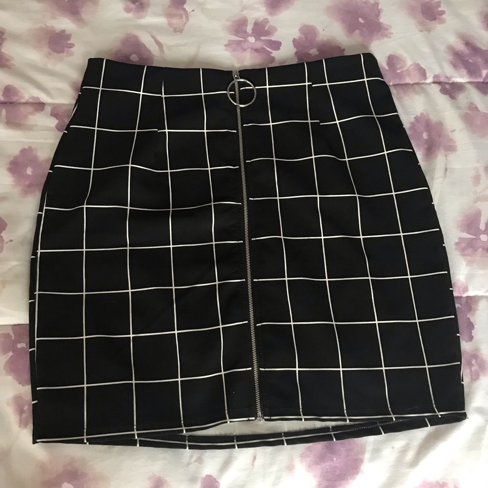 Lulu’s Black & White Mini Skirt